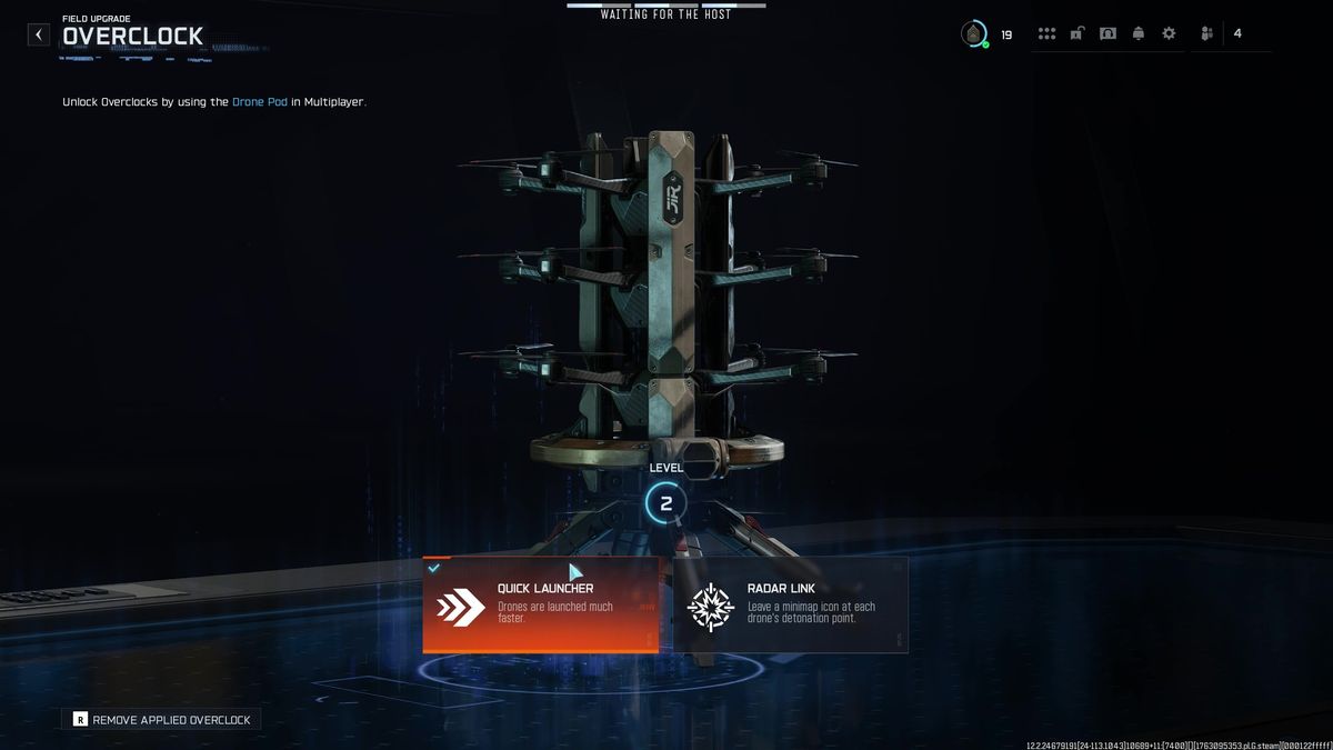 BO7 Overclocks: The Overclock upgrade screen for the Drone Pods.