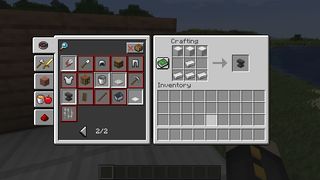 Minecraft anvil recipe displayed in game