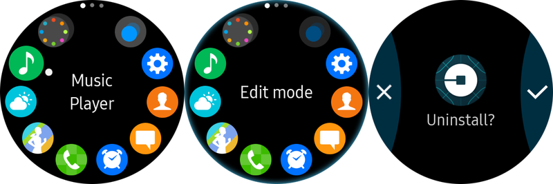 Editing apps on the Gear S3