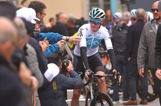 Chris Froome at the start of stage 2 at Tirreno-Adriatico