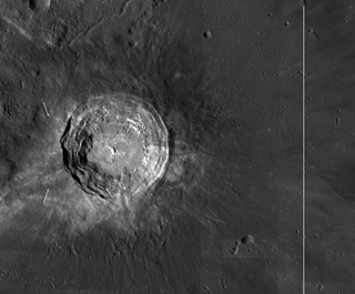 This photo taken by NASA's Lunar Reconnaissance Orbiter (LRO) shows high sunlight reflecting off the moon's Aristarchus crater.