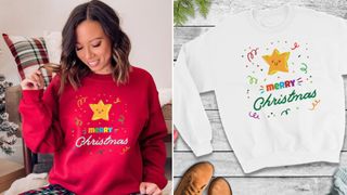 pomchick matching christmas sweaters for mom and child