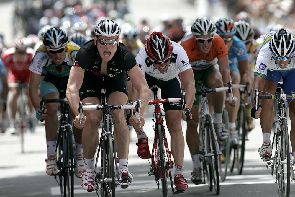 Andre Greipel takes his first Tour Down Under stage win in 2008