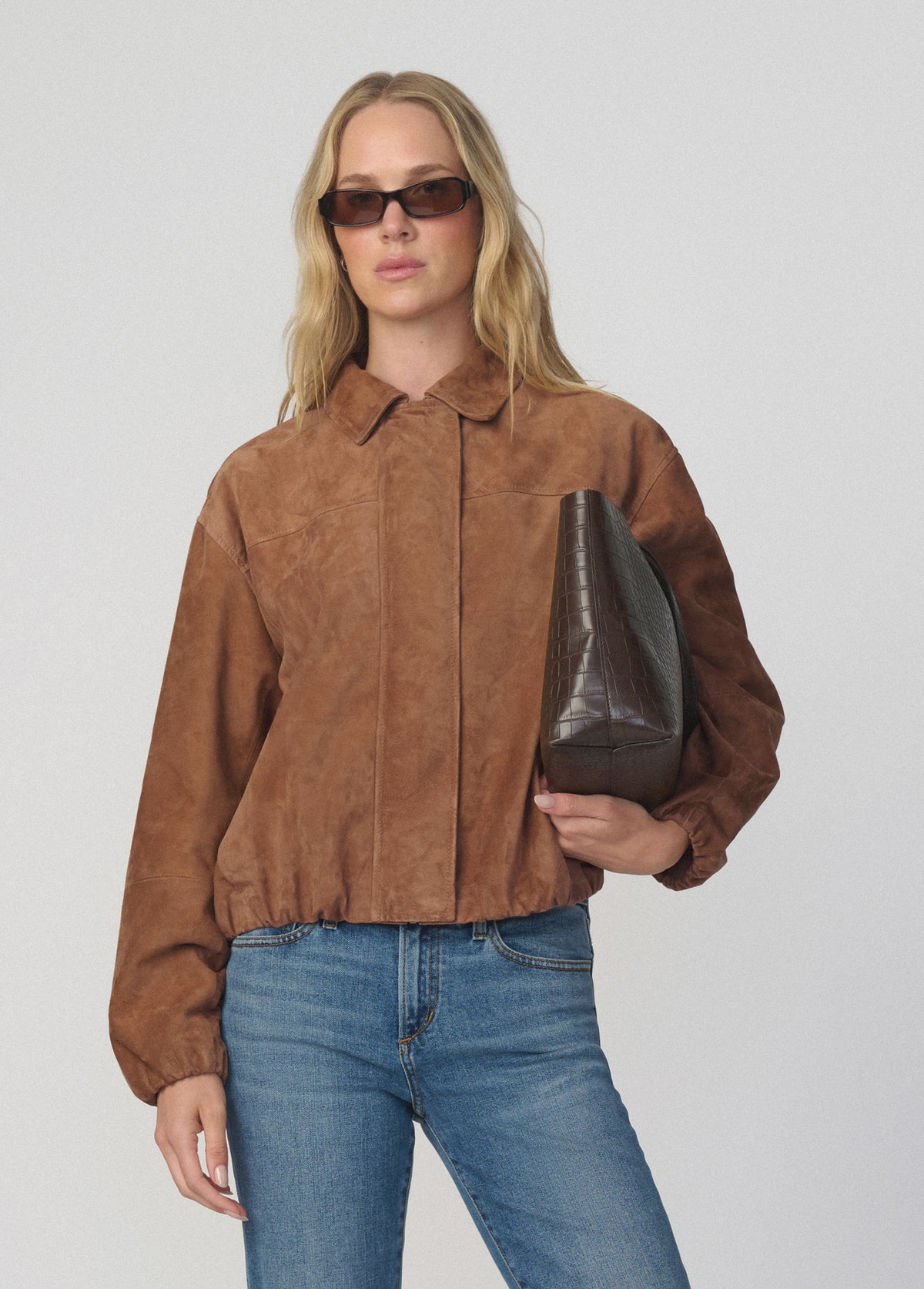 The Bella Suede Bomber Jacket
