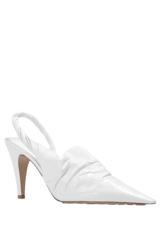 Bottega Veneta Pointed Toe Leather Mule in White