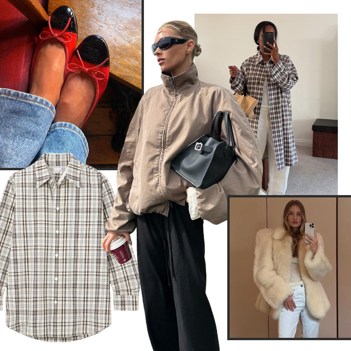 collage of fall 2025 fashion trends