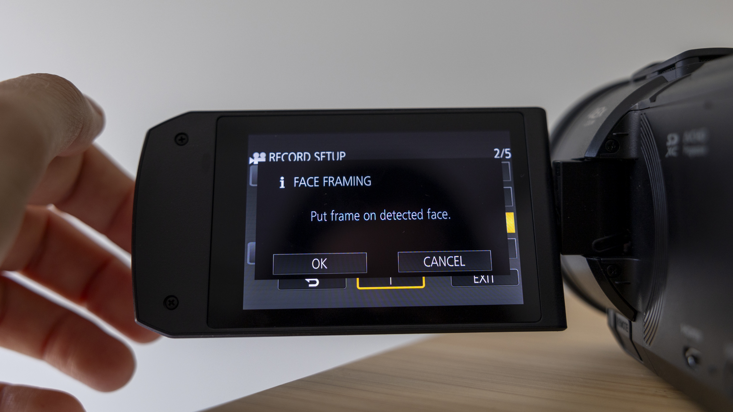 The LCD screen on the Panasonic HC-V900