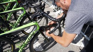 All but two Cannondale-Drapac riders use the same 7/7.5 bar air pressure