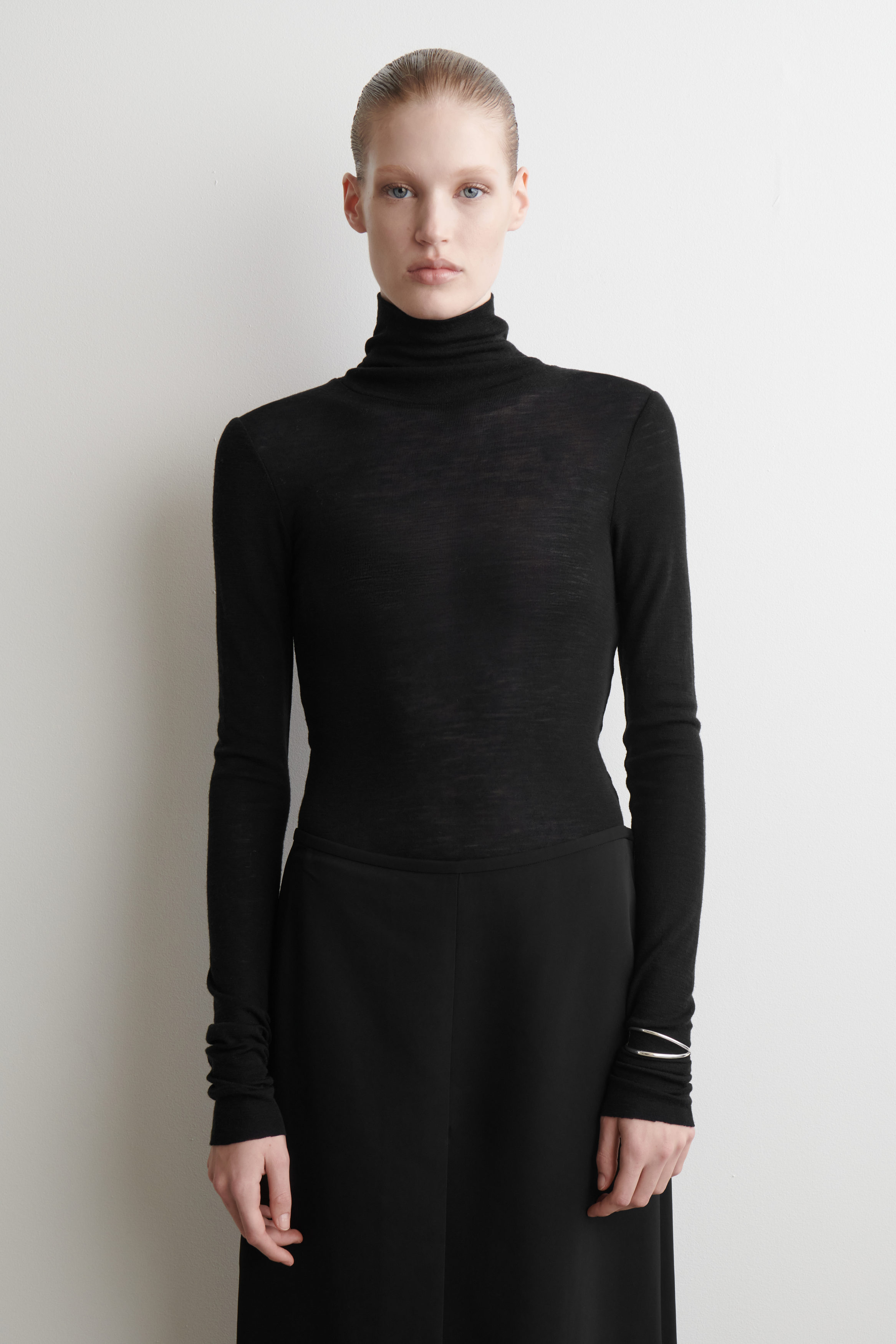 Merino Wool Turtleneck Top