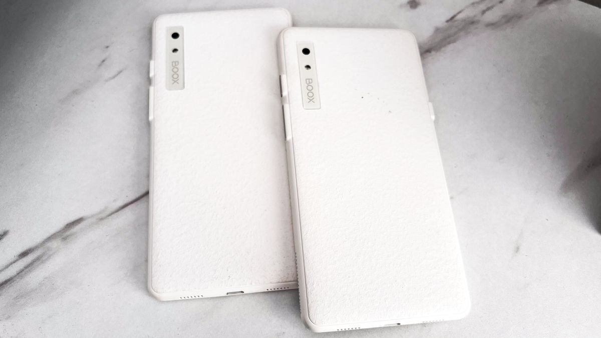 The identical rear panels and cameras of the Onyx Boox Palma 2 and the Onyx Boox Palma