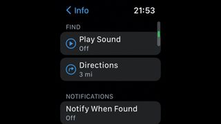"Find" app features for Apple Watch