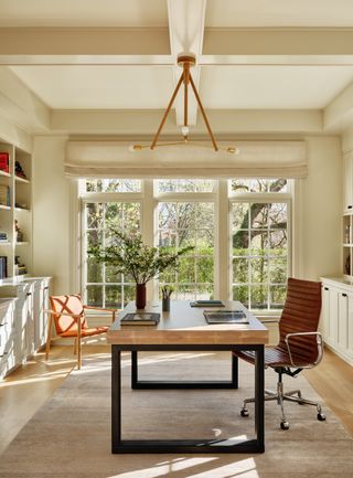 A light-filled home office