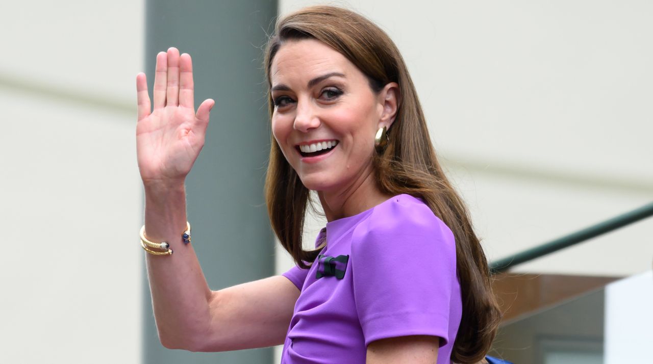 Catherine, Princess of Wales attends day fourteen of the Wimbledon Tennis Championships at the All England Lawn Tennis and Croquet Club on July 14, 2024 in London, England.