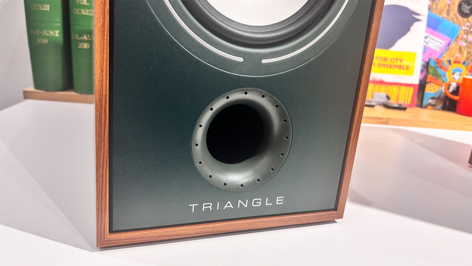 Triangle Borea BR04 standmount speakers detail of front port