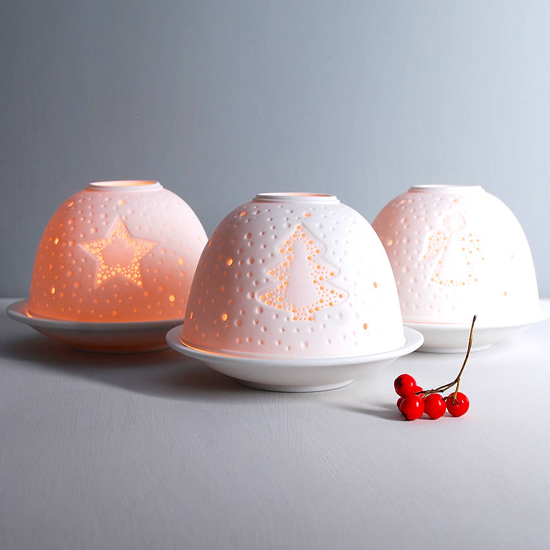 Not on the High Street Luna Porcelain Tea Light Holder