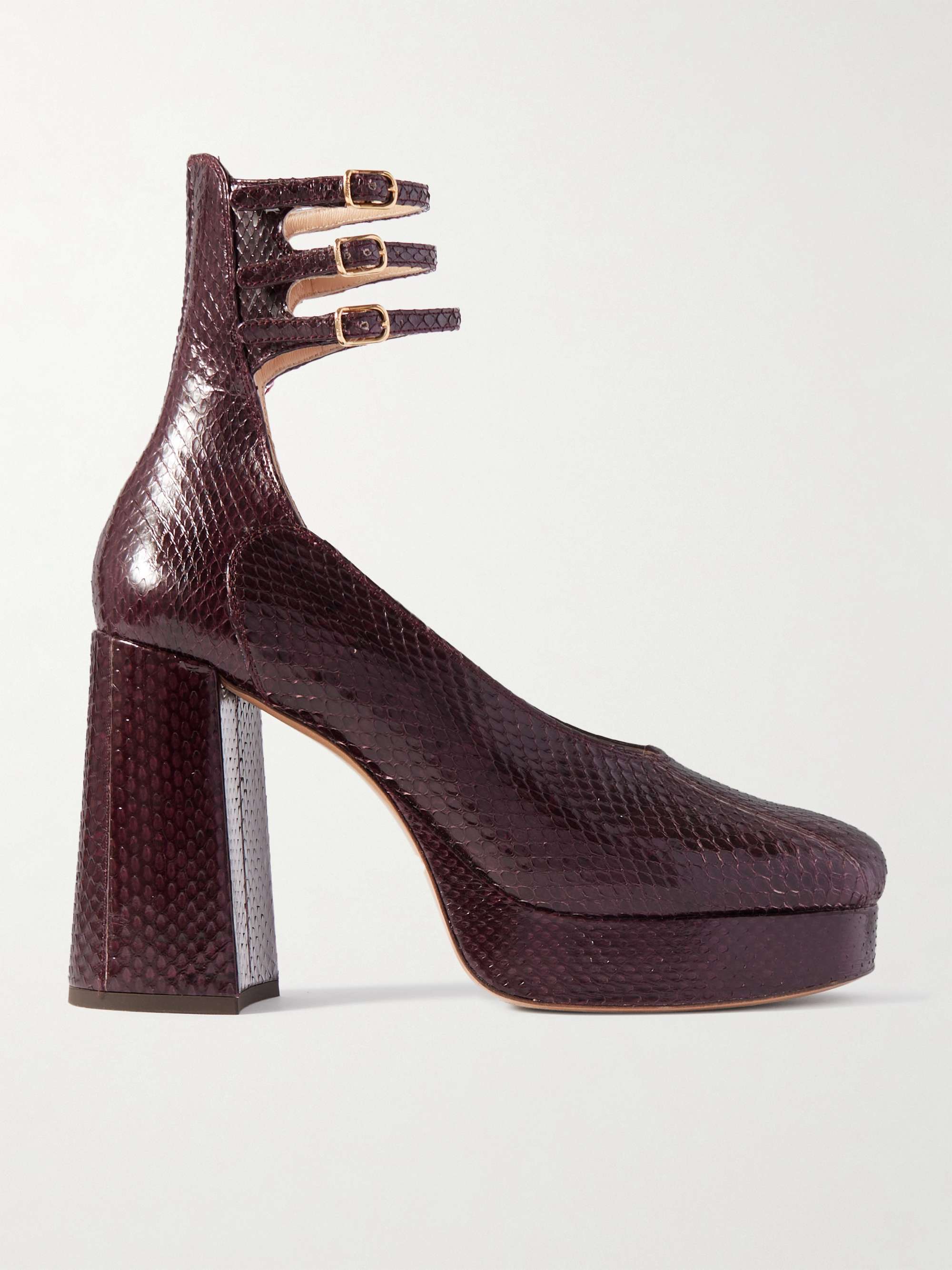 Loti Snake-Effect Leather Platform Pumps