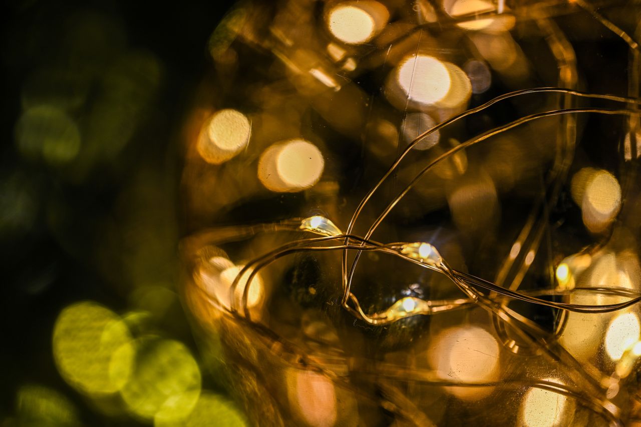 small LED lights and bokeh