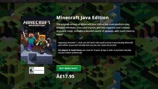 Minecraft's warning for South Korean players