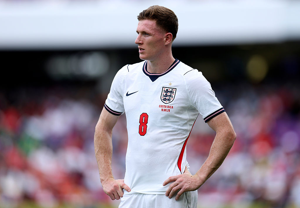 Elliot Anderson in action for England