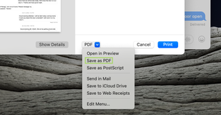 How to save a text from Messages to PDF on macOS