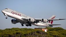 Qatar 747 takes off from Barcelona in 2023