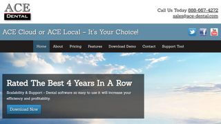 ACE Dental website screenshot.