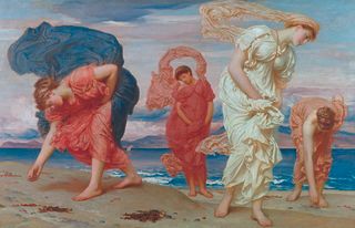 Greek Girls Picking up Pebbles by the Sea (1871) by Frederic, Lord Leighton, whose Holland Park home is the exhibition's setting