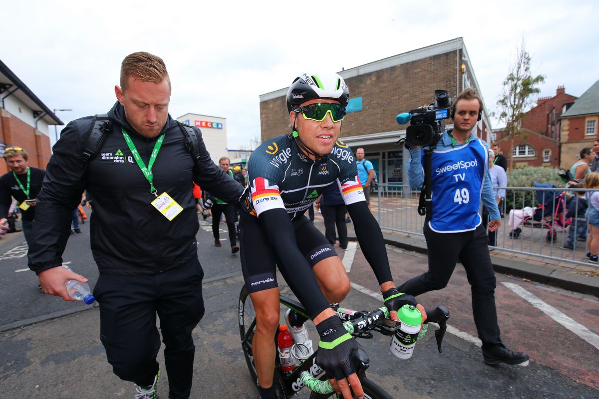 Edvald Boasson Hagen heads to the podium as stage winner