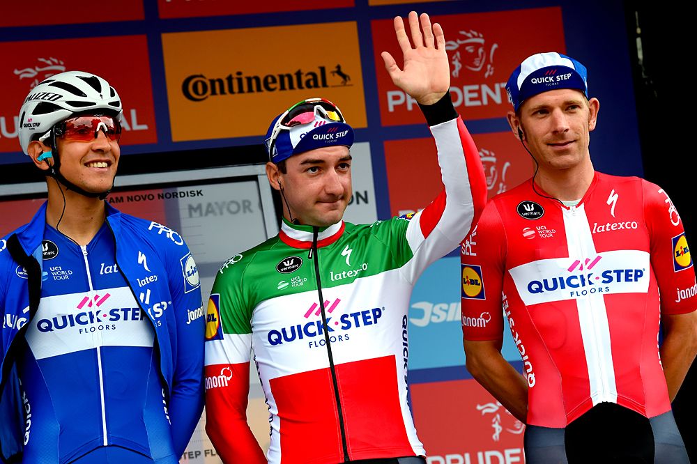 Elia Viviani (Quick-Step Floors) at the start of Prudential RideLondon-Surrey Classic