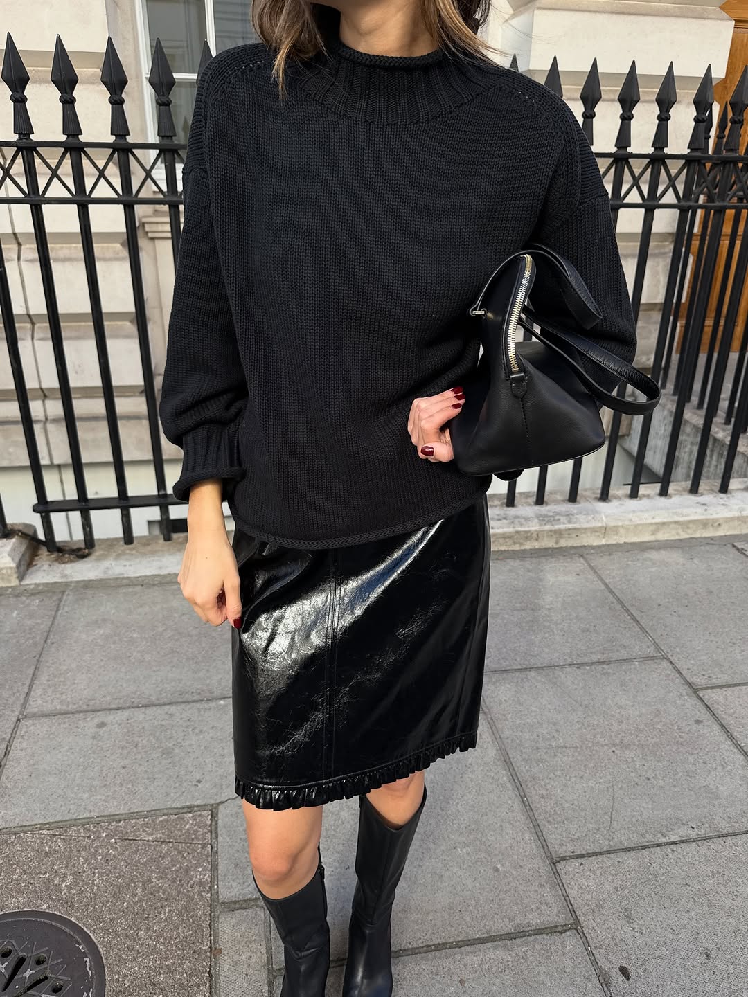 pencil skirt with boots outfit