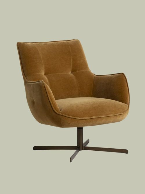 Milne Swivel Velvet Armchair