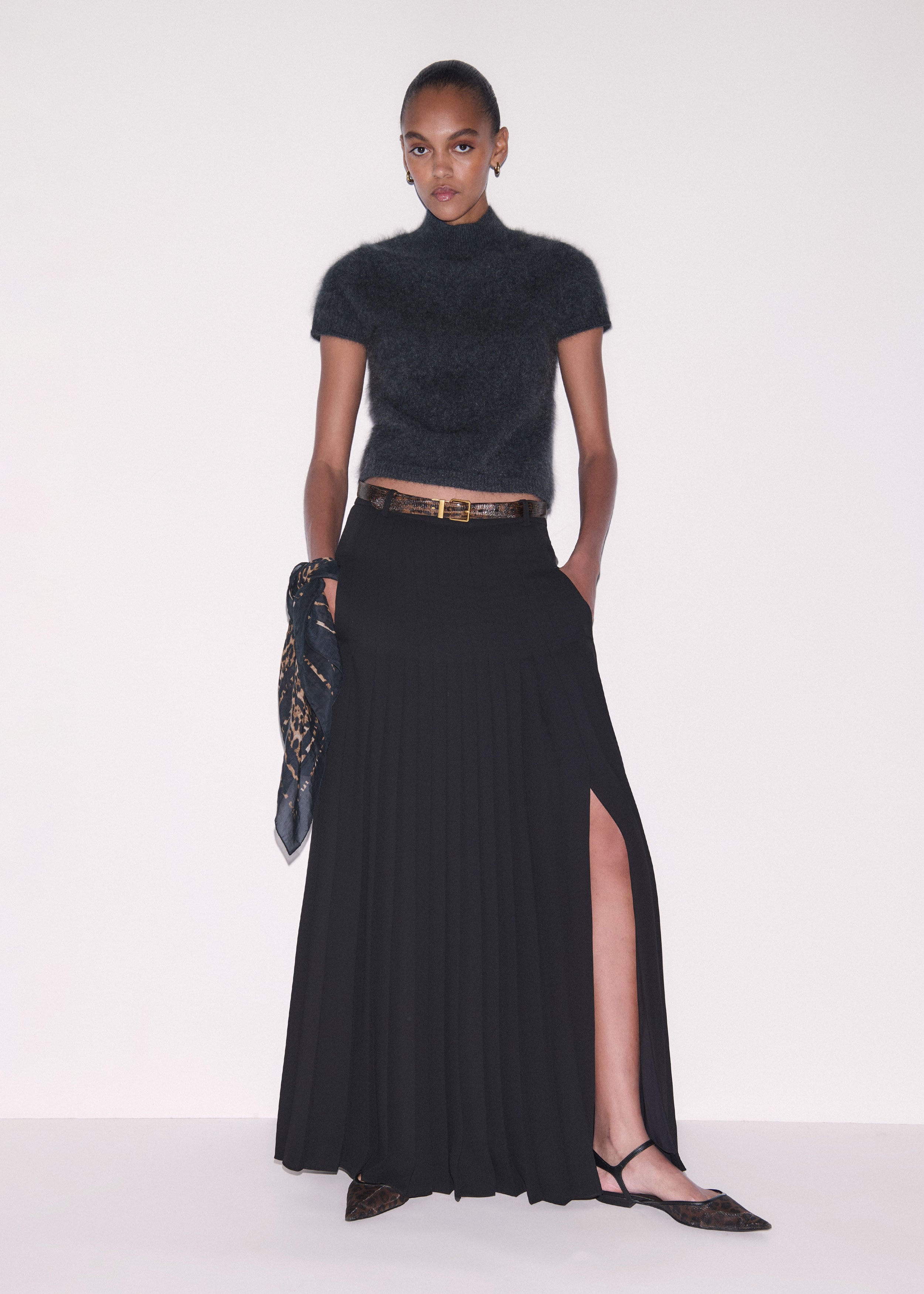 Slit Full-Length Skirt