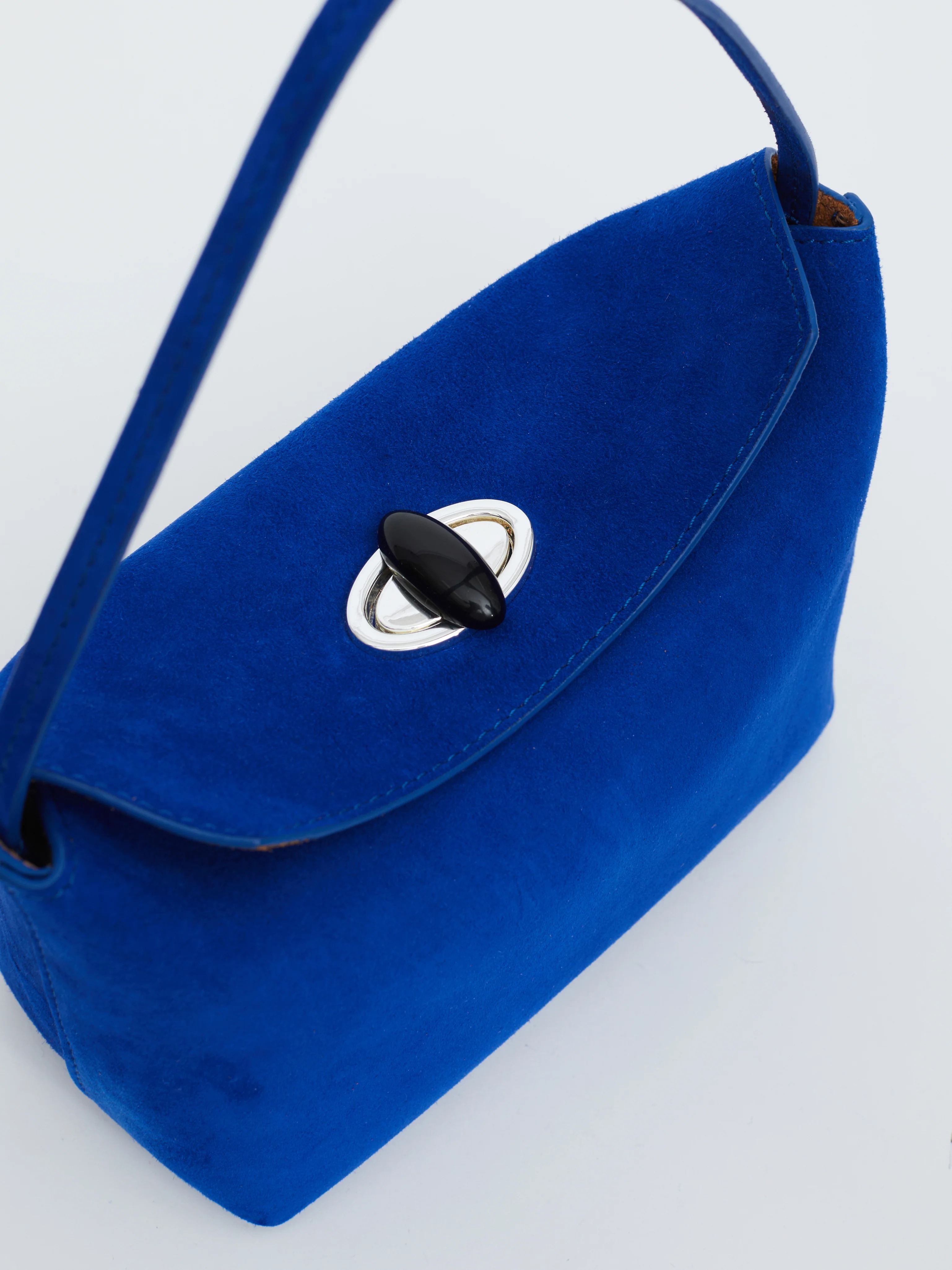 Christopher Esber, Turnlock Suede Mini Shoulder Bag