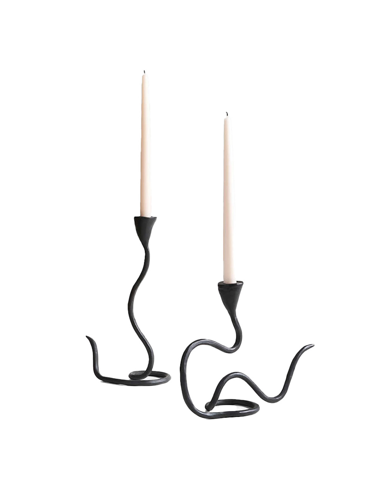 Sacré Large Black Metal Taper Candle Holder by Athena Calderone