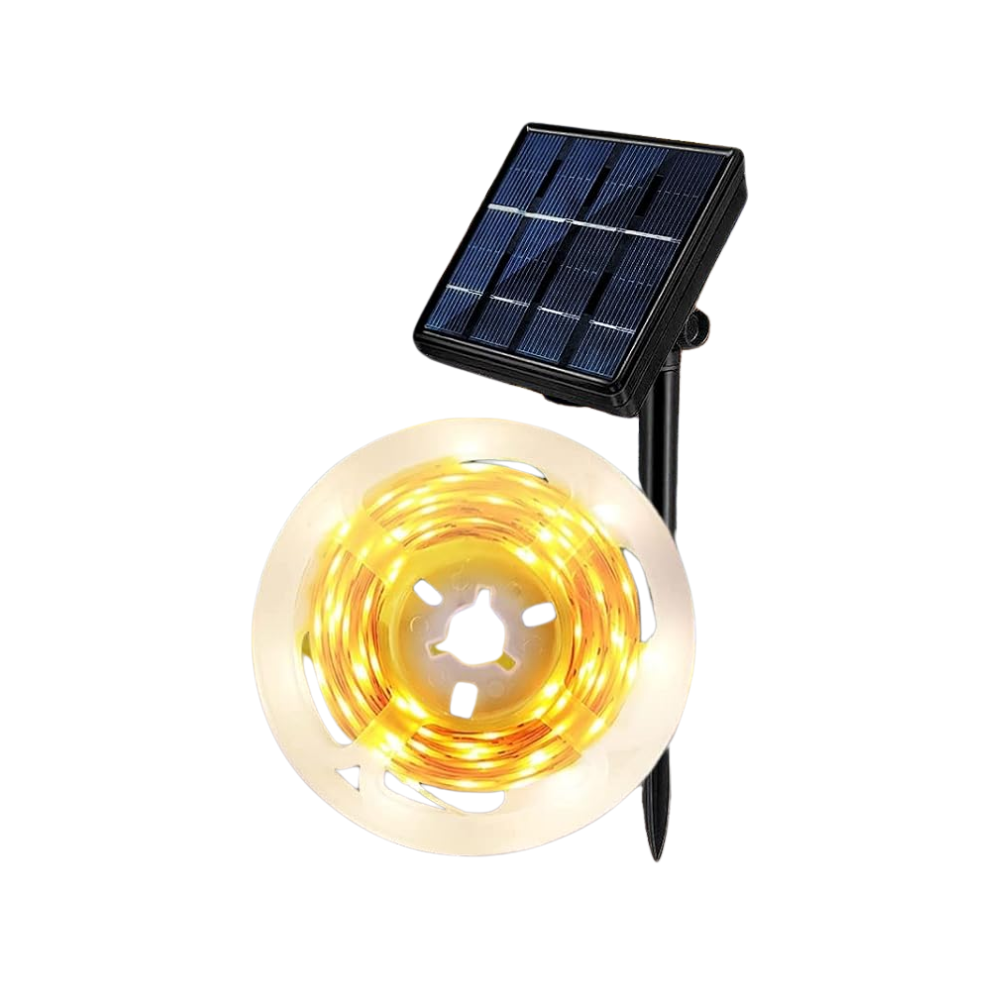 Solar LED Strips with solar panel stake