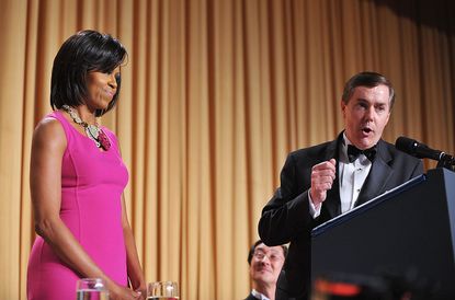 Steve Scully of C-SPAN speaks at the White House Correspondents Association annual dinner on May 9, 2009 at the Washington Hilton hotel in Washington. 