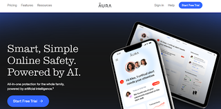 Website screenshot for Aura