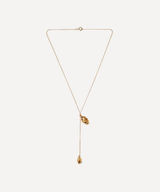 Gold-Plated Lunar Rocks Drop Pendant Necklace