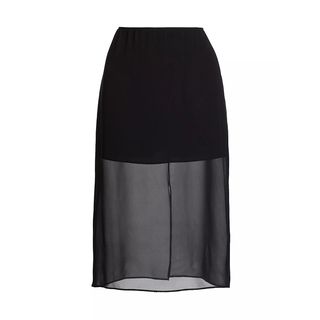 black sheer column skirt