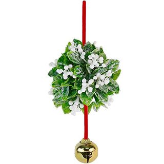 Ornativity Mistletoe Ball Christmas Ornament - Holiday Kissing Mistletoe Bell Hanging Kiss Decoration for Doorway Arch Ceiling Xmas Decor 10