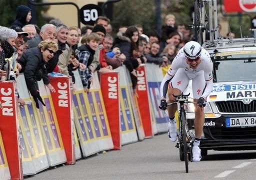 Tony Martin (HTC-Highroad) rides to the stage win and GC lead in Paris-Nice.