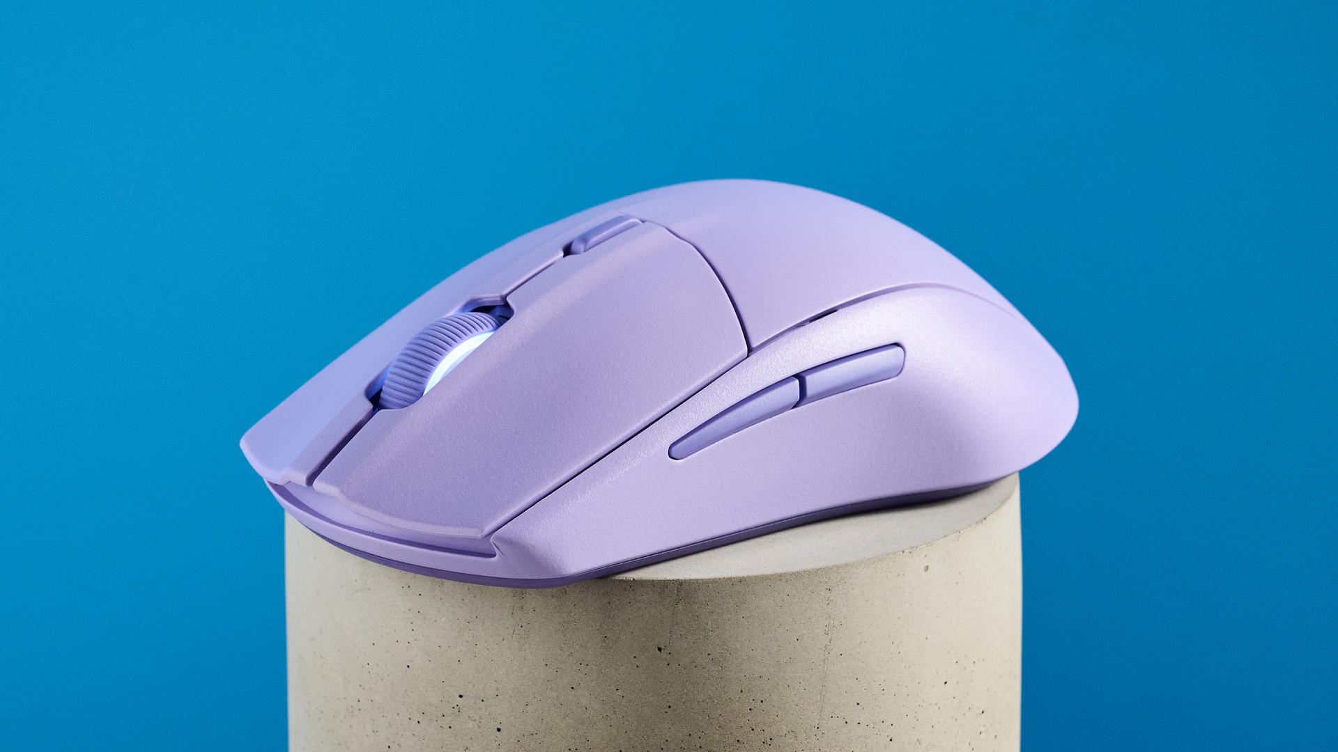 A lavender SteelSeries Rival 3 Wireless Gen 2 wireless gaming mouse