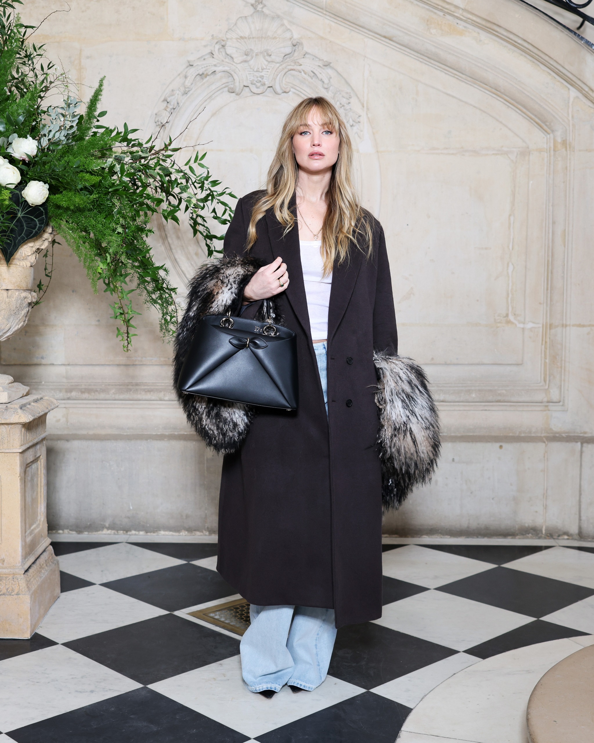 Jennifer Lawrence attends the Christian Dior Haute Couture Week Spring/Summer 2026 show as part of Paris Fashion Week on January 26, 2026 in Paris, France