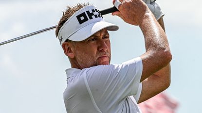 Ian Poulter takes a shot at the 2022 LIV Golf Team Championship in Miami