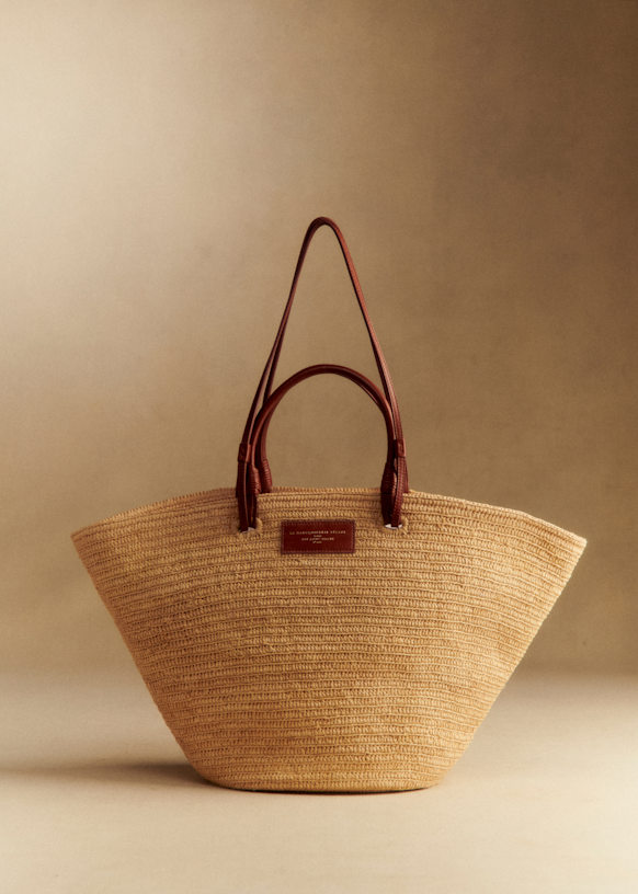 Justine Maxi Basket Bag - Raffia - Raffia - S&amp;eacute;zane