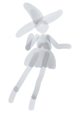 Vibrant character art; silhouette of figure