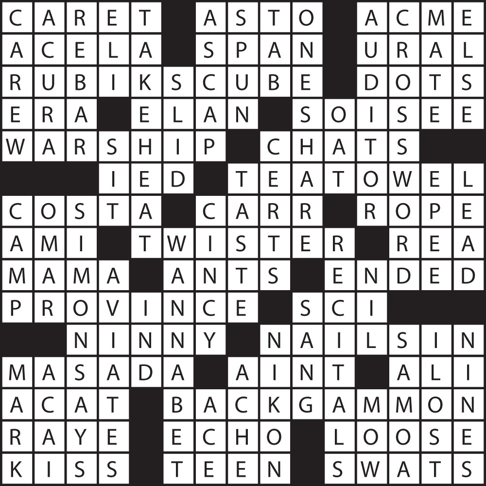 Crossword solution