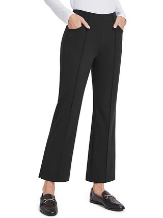 G4Free, G4free Flare Ankle Dress Pants Stretchy Work Pants for Women High Waist Business Casual With Pockets (black,m,27")