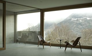 Sitting Place with floor-to-ceiling sliding glass walls