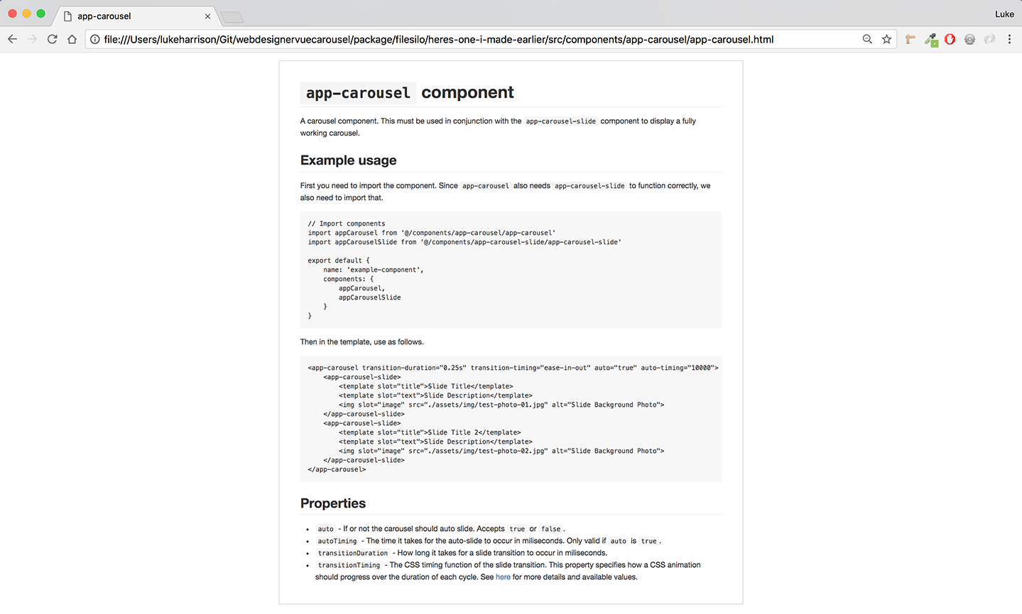 Vue.js carousel component